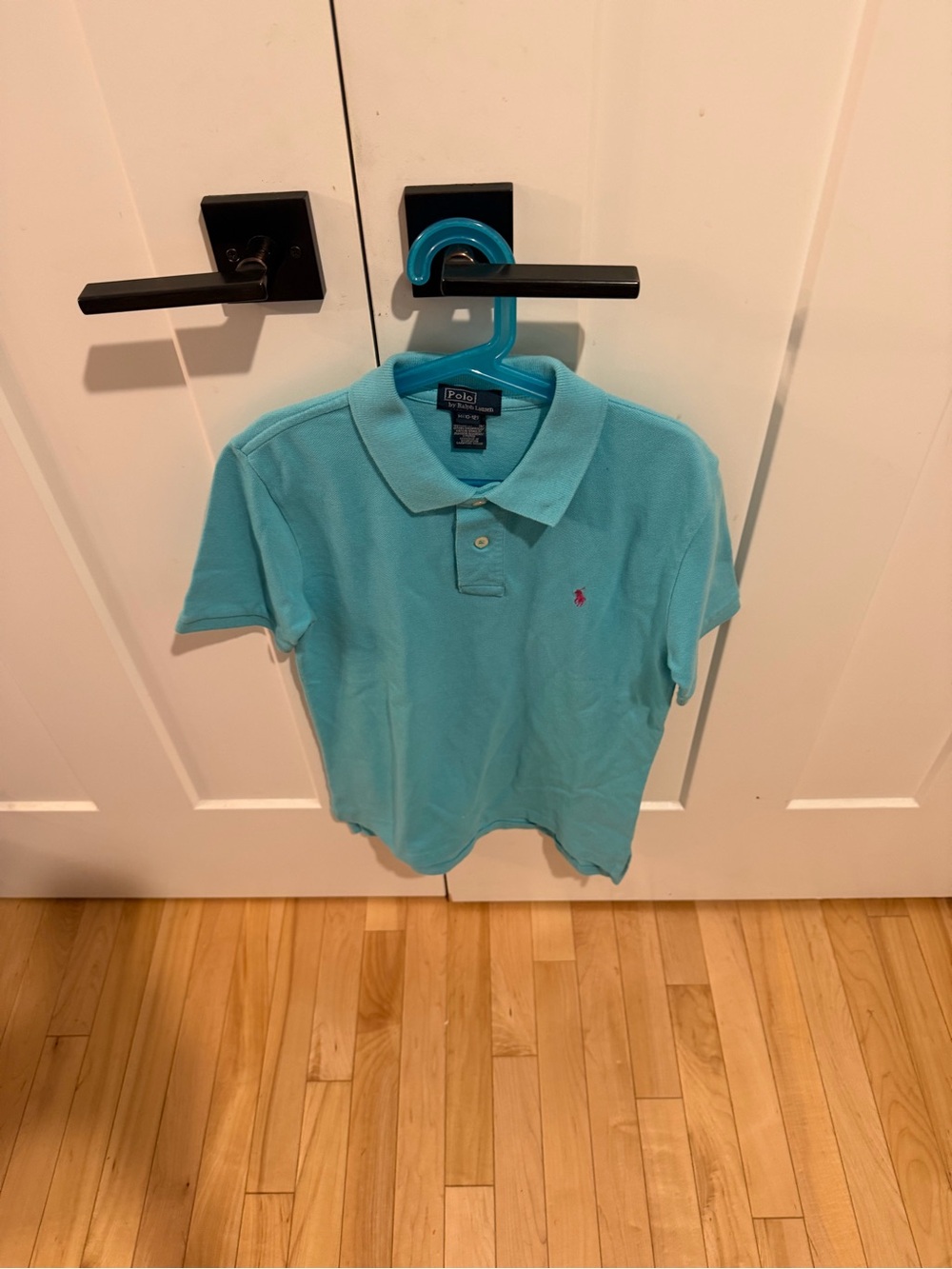 Ralph Lauren Kids Polo Shirt - Light Turquoise with Pink Pony